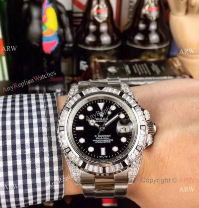 Copy Rolex Submariner Rainbow Stainless Steel 40mm Watch